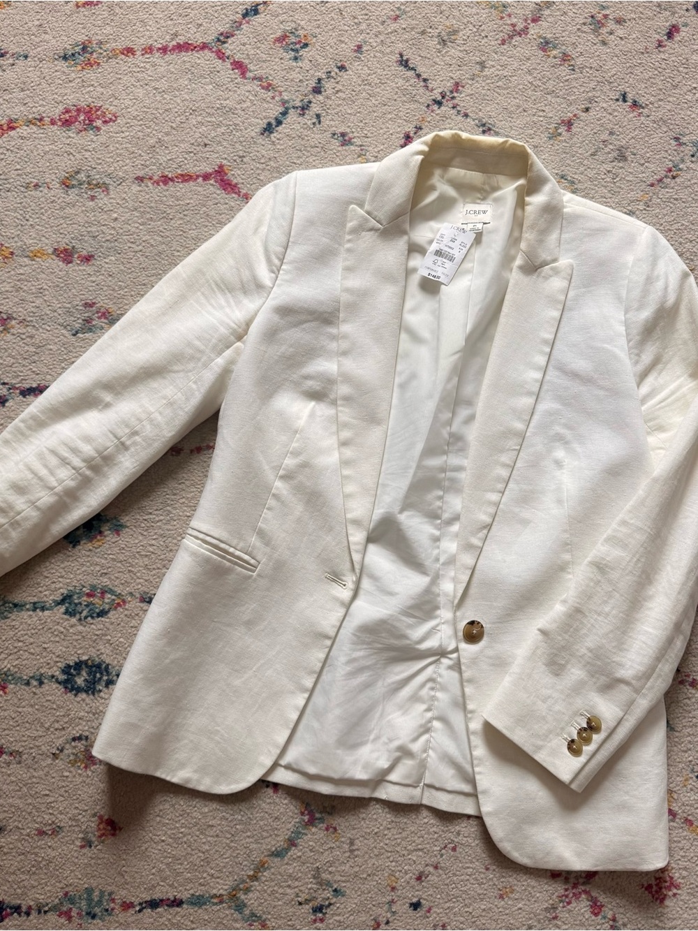 J. Crew Women's Ivory Tailored Single-Button Blazer